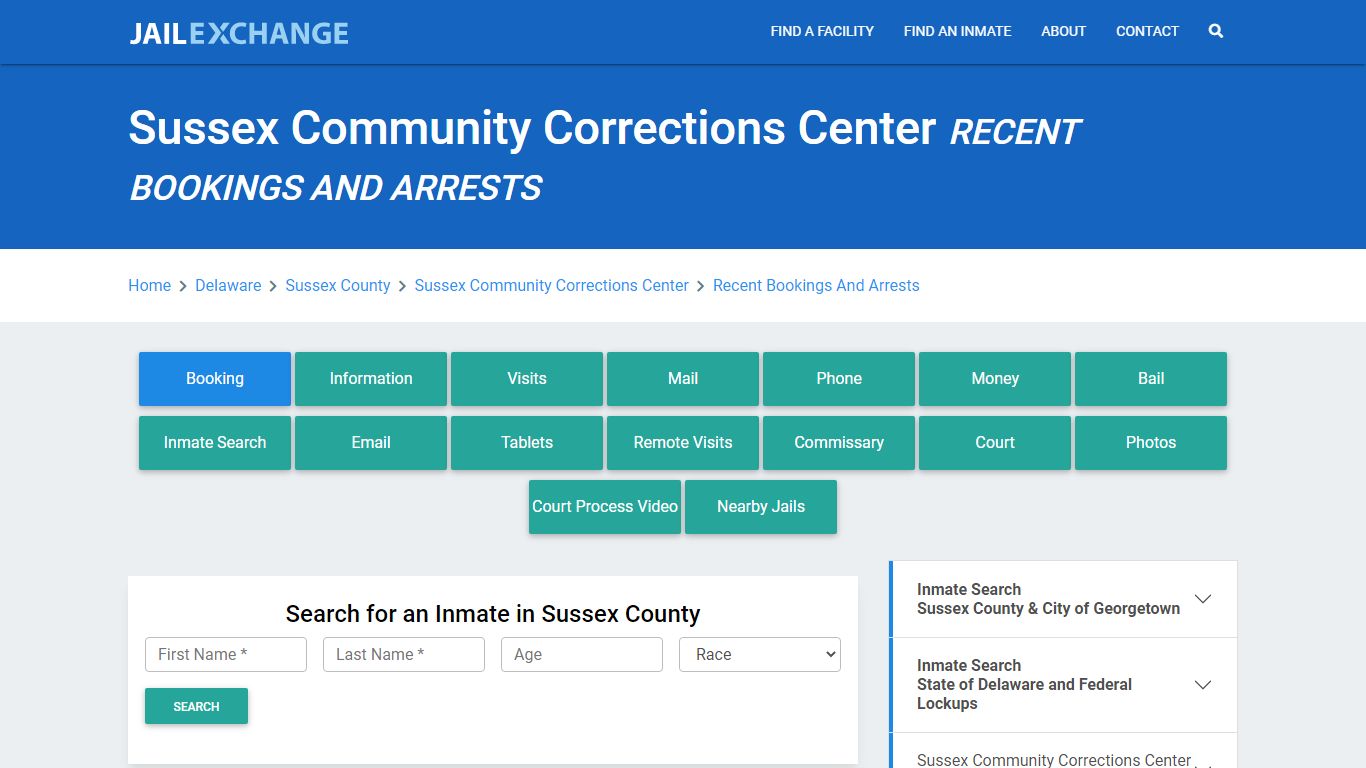 Sussex Community Corrections Center Recent Bookings And Arrests