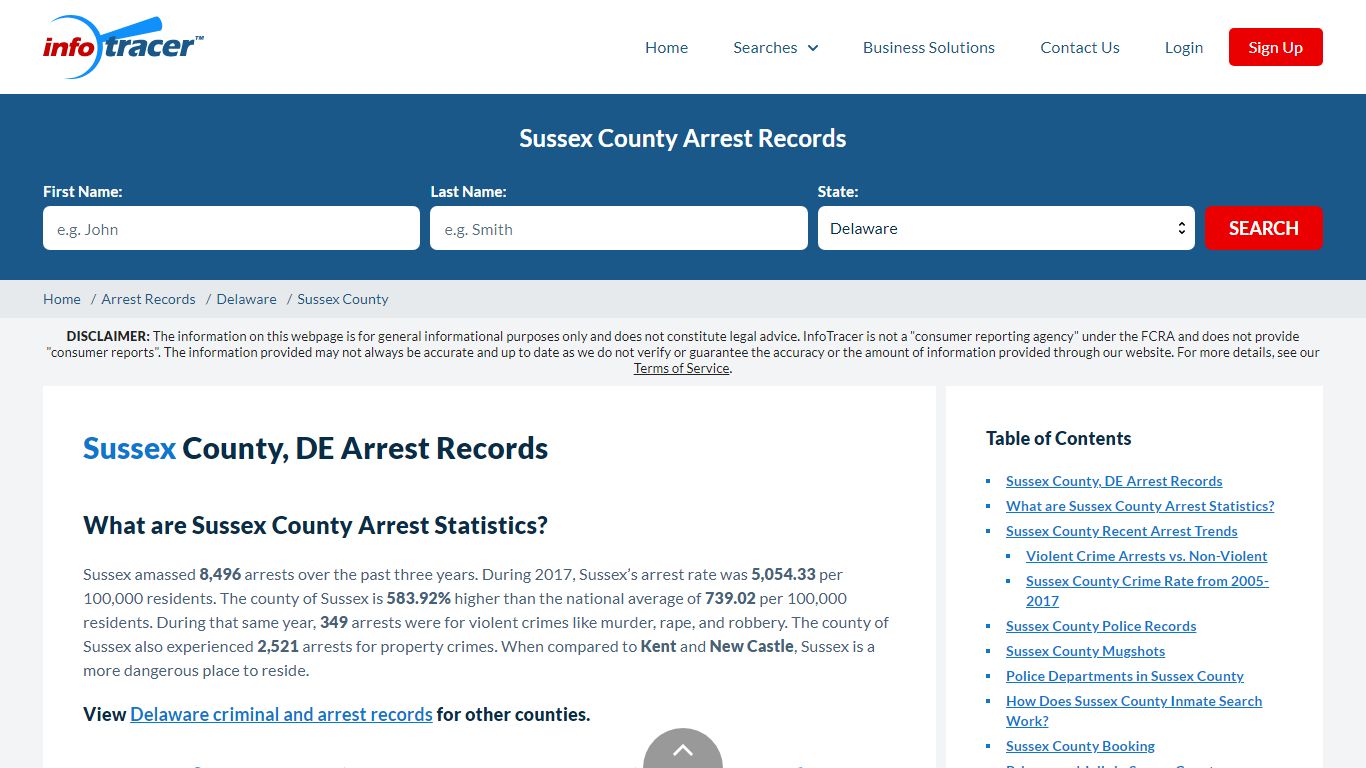 Sussex County, DE Arrests, Mugshots & Jail Records - InfoTracer